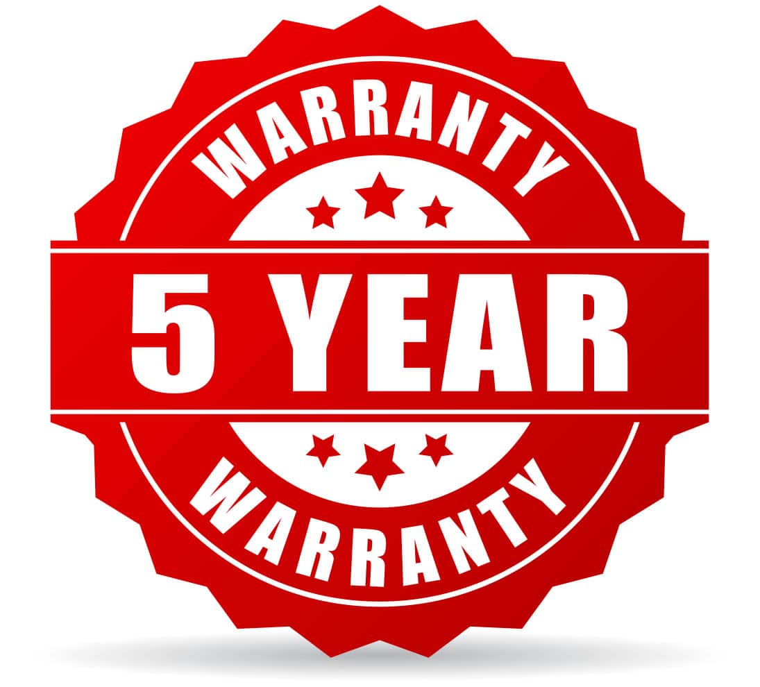 5 Year Warranty